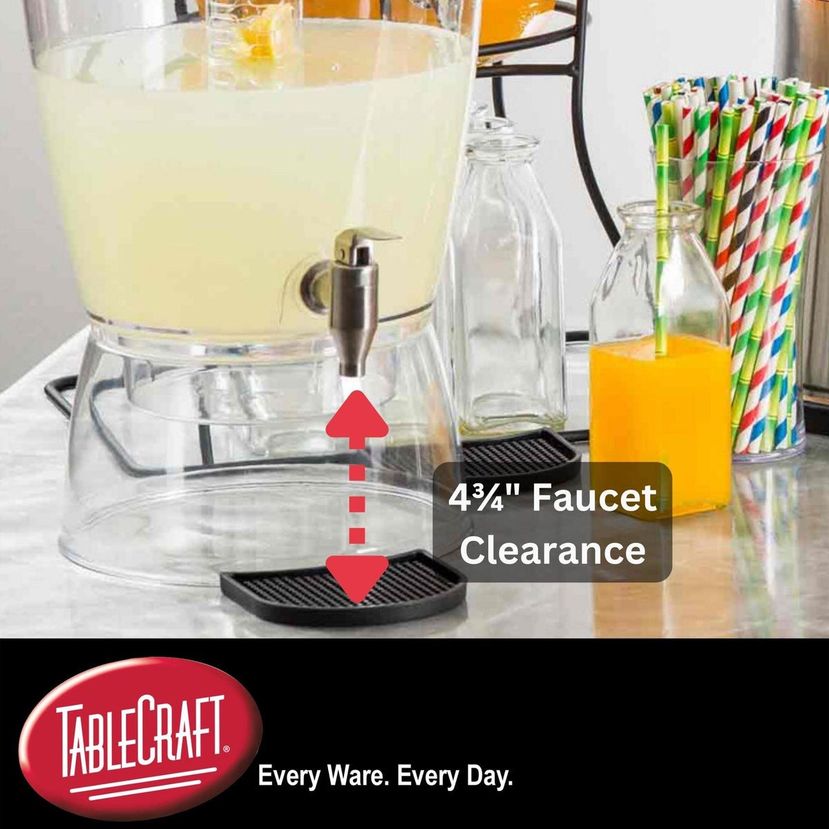 1.5 Gal BPA-Free Beverage Dispenser by Tablecraft – 1.5 gallons, Plastic, Clear, Model BAD1500