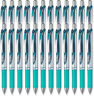 Pentel EnerGel XM BL77 - Retractable Liquid Gel Ink Pen - 0.7mm - 54% Recycled - Turquoise - Set of 24