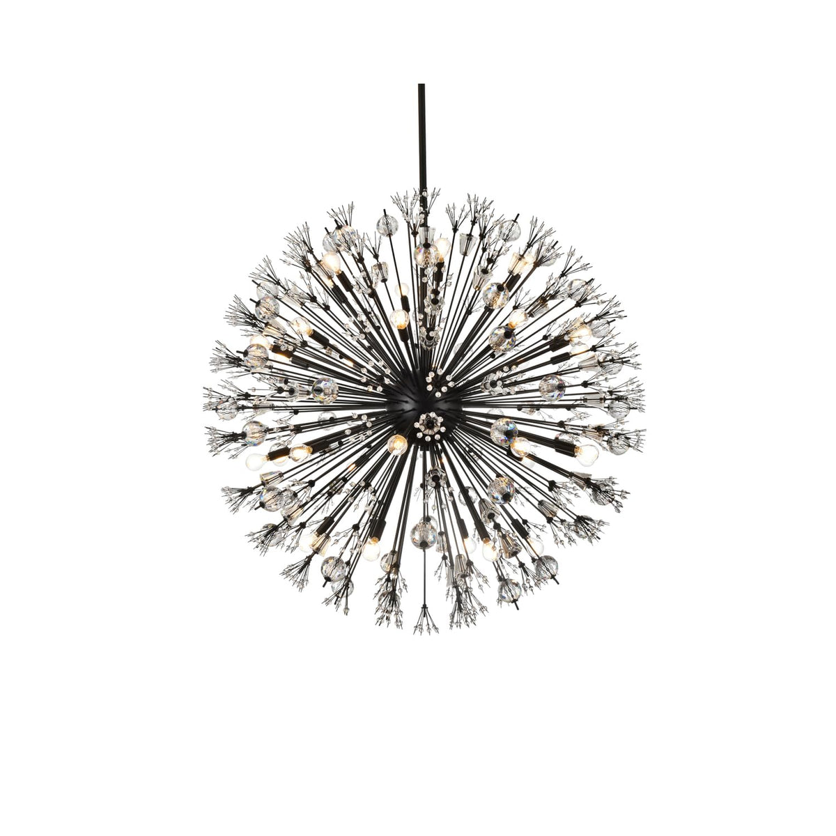 Vera 32 Light Pendant by Lighting Design – Metal, Clear, Model 2550D44BK