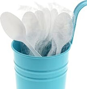 AmerCareRoyal Heavy Weight Individually Wrapped Disposable Polystyrene Plastic Teaspoons for Restaurants and Catering, White, Pack of 1000
