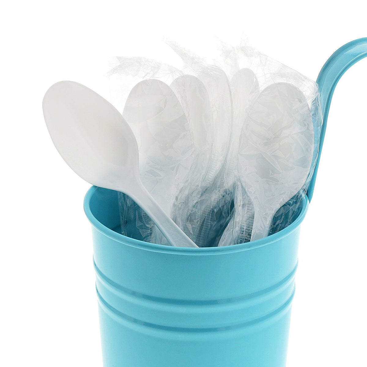 AmerCareRoyal Heavy Weight Individually Wrapped Disposable Polystyrene Plastic Teaspoons for Restaurants and Catering – Paper, White, Pack of 1000, Model S2601FW-C