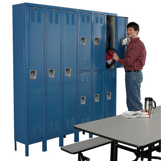 Premium 2-Tier Steel Locker - 12x18x36" Openings - 3 Locker Wide - Unassembled - Gray by Hallowell – Alloy Steel, Grey, Model U3288-2HG