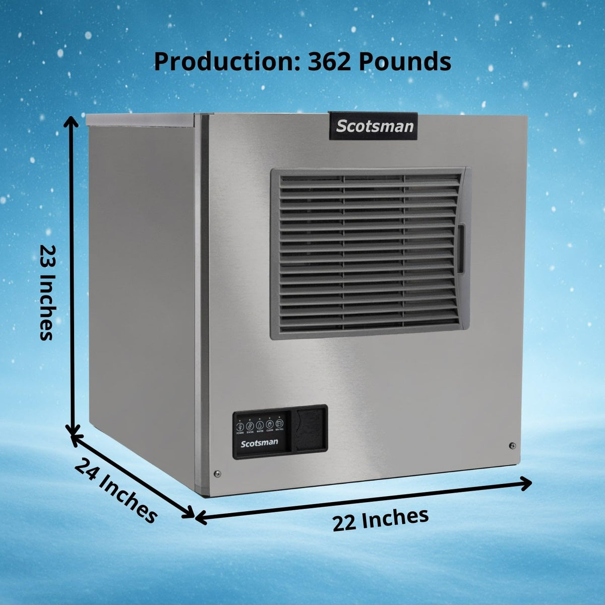 Prodigy Elite Small Cube 22" Ice Maker - 362 lb/Day by Scotsman – 362 lb / Day - No Storage, 0.0 pounds, Model MC0322SAX-1