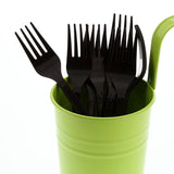 AmerCareRoyal Medium-Heavy Weight Unwrapped Disposable Polypropylene Plastic Forks for Restaurants and Catering – Polypropylene, Black, Pack of 1000, Model P1405B-C