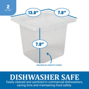 Modpans 1/6 Food Pan and Lid for Kitchens and Restaurants by San Jamar – 2 Quart, 1.9 liters, Polypropylene, White, Model MP16