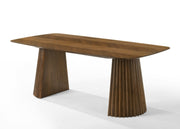 Sacks - Mid-Century Modern Herringbone Walnut Dining Table by Limari Home – Rubberwood, Walnut, Model LIM-85577