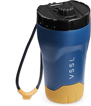 VSSL Rift Coffee Tumbler | Stainless Steel Tumbler | Double-Walled Insulated Mug with Lid | Hot & Iced Coffee Cup | Leakproof Travel Mug | Compact & Adventure Ready | 10 oz | Pacific Blue