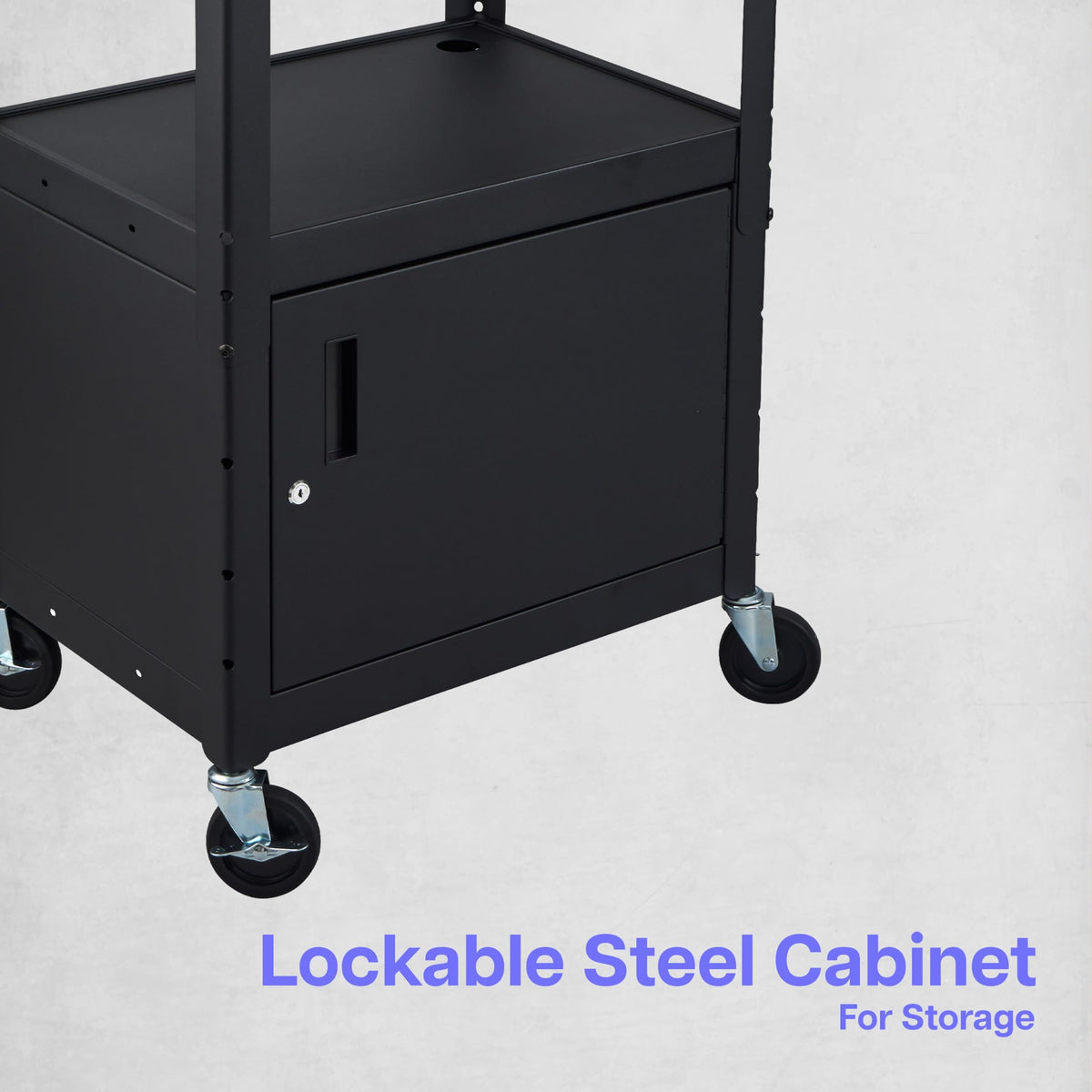 Luxor Black / 24"W x 18"D x 24 to 42"H / Industrial AV Carts & Stands