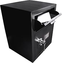 Barska Digital Depository Safe with Drop Slot – Solid Steel Lock Box for Cash, Mail & Valuables, Dual PIN Code Access, Anti-Pry Door, 2 Steel Bolts, Mounting Hardware – for Home & Office Security
