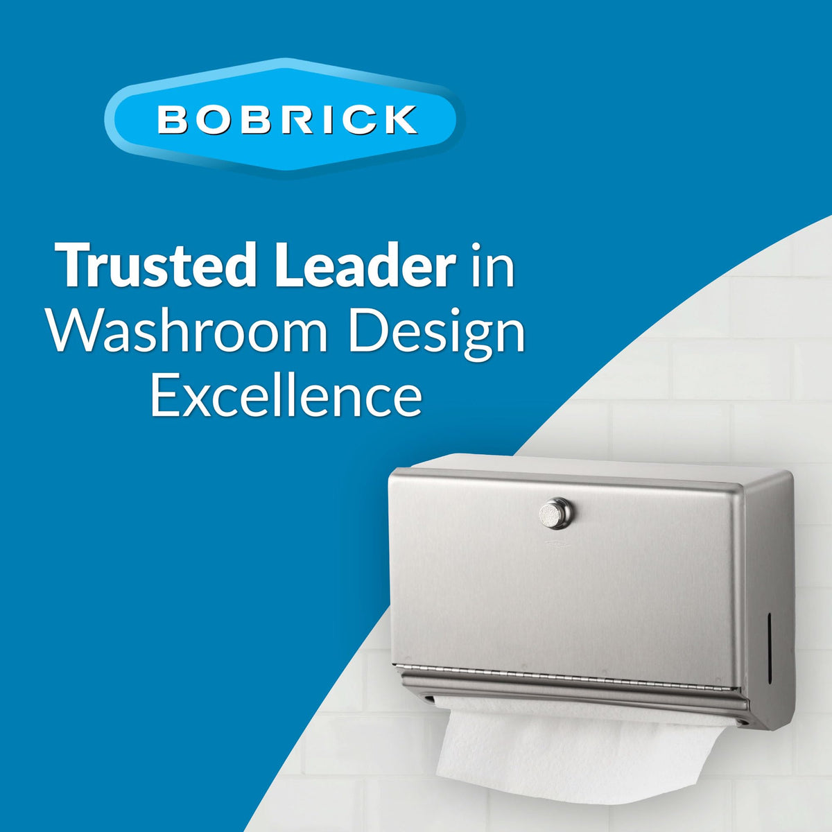 Bobrick 7-1/8" / Knob-Latch / Silver Paper Towel Holders
