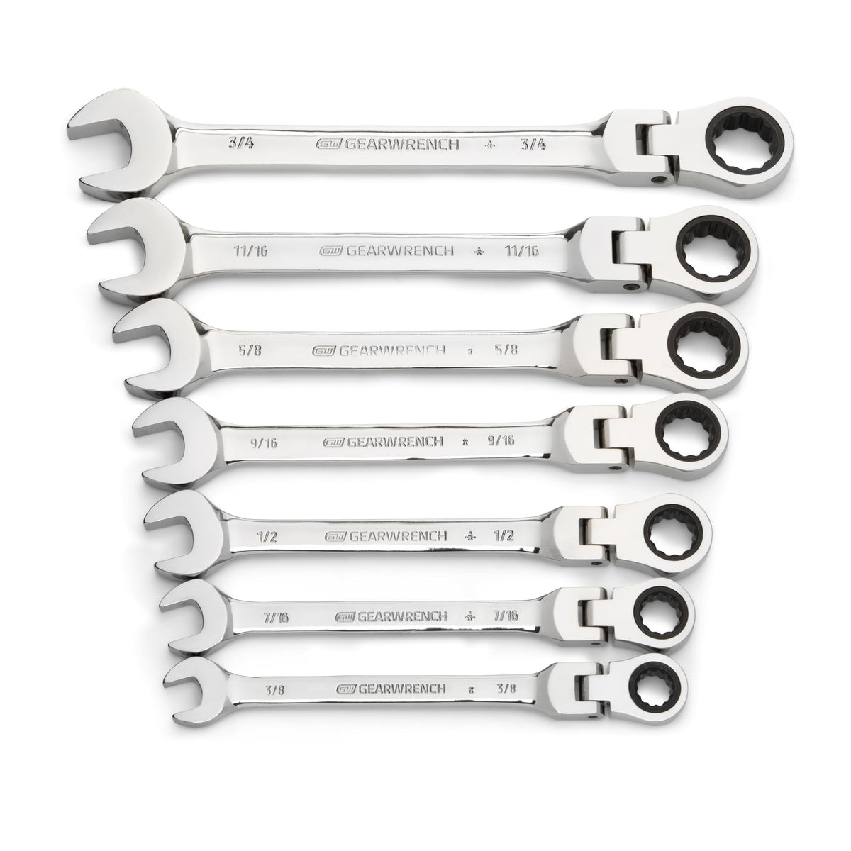 GEARWRENCH 7 Pc / With Tray / SAE Combination Wrenches