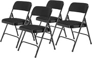 National Public Seating NPS 2200 Series Fabric Armless Premium Folding Chair, Midnight Black (2210/4)