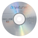 DVD+RW 4.7GB 4X with Branded Surface - 1pk Jewel Case by Verbatim – 1-Disc, Silver, Model 94520