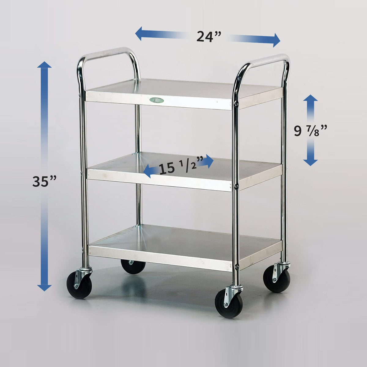 Manufacturing K.D. Utility Cart by Lakeside – Stainless Steel, Chrome