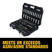 DEWALT NEW 84 Piece Set / STANDARD / Black, Yellow Drive Socket Sets