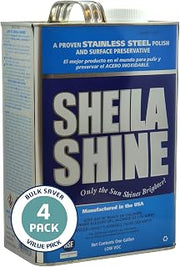 Sheila Shine 4 x 1 Gal. Can Low Voc Stainless Steel Cleaner and Polish, Protects Household Kitchen Surface, Removes Grease & Residue Marks, Stainless Steel Cleaner for Appliances, Fridge, Oven & Sinks