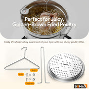 BQMAX Turkey Fryer Rack Kit, Stainless Steel, Silver