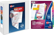 Avery Office Set, 3" White Binder, 10 Tab Table of Contents Dividers