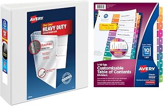 Avery Office Set, 3" White Binder, 10 Tab Table of Contents Dividers