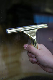 Solid Brass Squeegee by Ettore – 6-Inch, Rubber, Gold, Model 10006