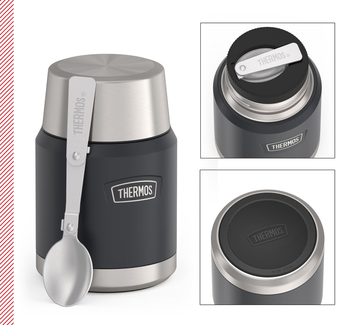 THERMOS Dark grey / graphite mat / 470 ml / 470.0 milliliters Insulated Food Jars