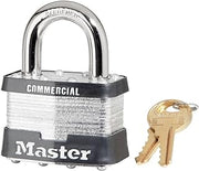 24 Pack Master Lock 5KA-A383 2" Wide Keyed Alike Commercial Grade Laminated Padlock with 1" Shackle Height - Keyed to A383 Key Code