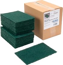 Global Industrial Medium Duty Scouring Pads, Green, 6" x 9", Case of 20 Pads