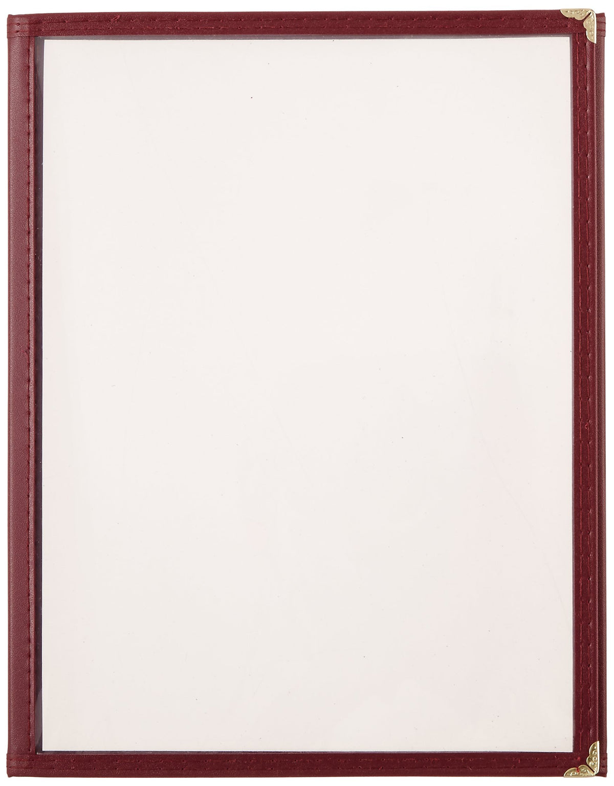 Winco 12" x 9.5" / Triple / Burgundy Menu Covers