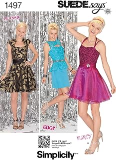 Simplicity SUEDESays Pattern 1497 Misses Miss Petite Dresses with Bodice and Skirt Variations Sizes 4-6-8-10-12