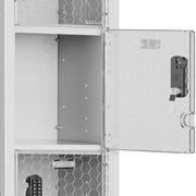 Global Industrial 5-Tier 5 Door Clear View Locker – Digital Lock, 12" Wx18 Dx66 H, Gray, Unassembled