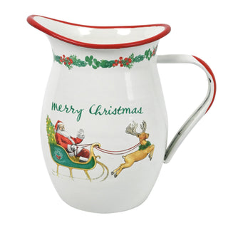 Z&Z Ornamentorum Santa Claus Enamel Pitcher, 33.8 Ounces, Red