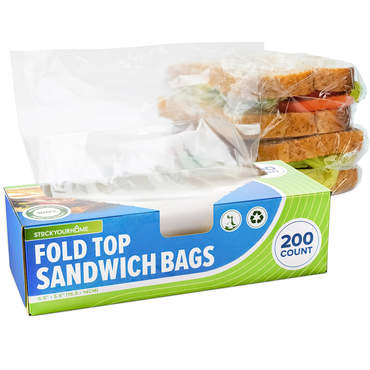 Stock Your Home 200 / 6.5 inches x 5.5 inches / Clear Food Storage Bags
