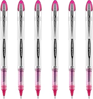 Uni-Ball uniball Vision Elite Rollerball Pen, Bold Point (0.8mm), Pink Ink, 6 Pens