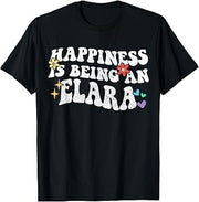 Retro Groovy Happiness is an Elara T-Shirt