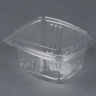 Genpak AD16F | 16oz Clear PET Hinged Deli High Dome Lid Container | Recyclable, Made with up to 30% Post-Consumer Content, BP