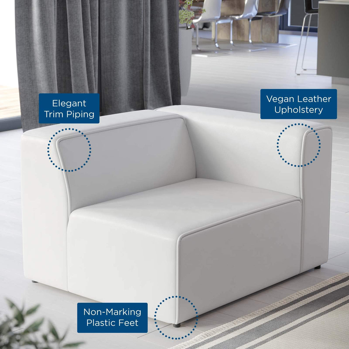Modway White / Right-Arm Chair / 1 Sofas & Couches