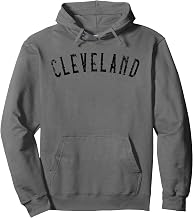 Vintage Cleveland Distressed Black Script CLE Pullover Hoodie