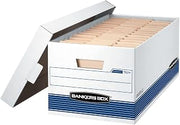 Bankers Box 20-Pack Medium-Duty File Storage Boxes, 24in Letter, FastFold | Speed through filing with FastFold setup, sturdy stacking, reinforced handles, and dependable document protection.