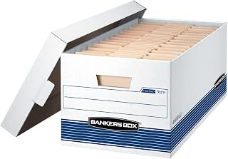 Bankers Box 20-Pack Medium-Duty File Storage Boxes, 24in Letter, FastFold | Speed through filing with FastFold setup, sturdy stacking, reinforced handles, and dependable document protection.