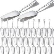 Meyeyaia Pie Server Spatula Set, Stainless Steel, Silver, 30 Pcs