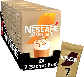 Nescafe NESCAFÉ LATTE Caramel Instant Coffee Sachets x7 (Pack of 6, Total 42 Sachets)