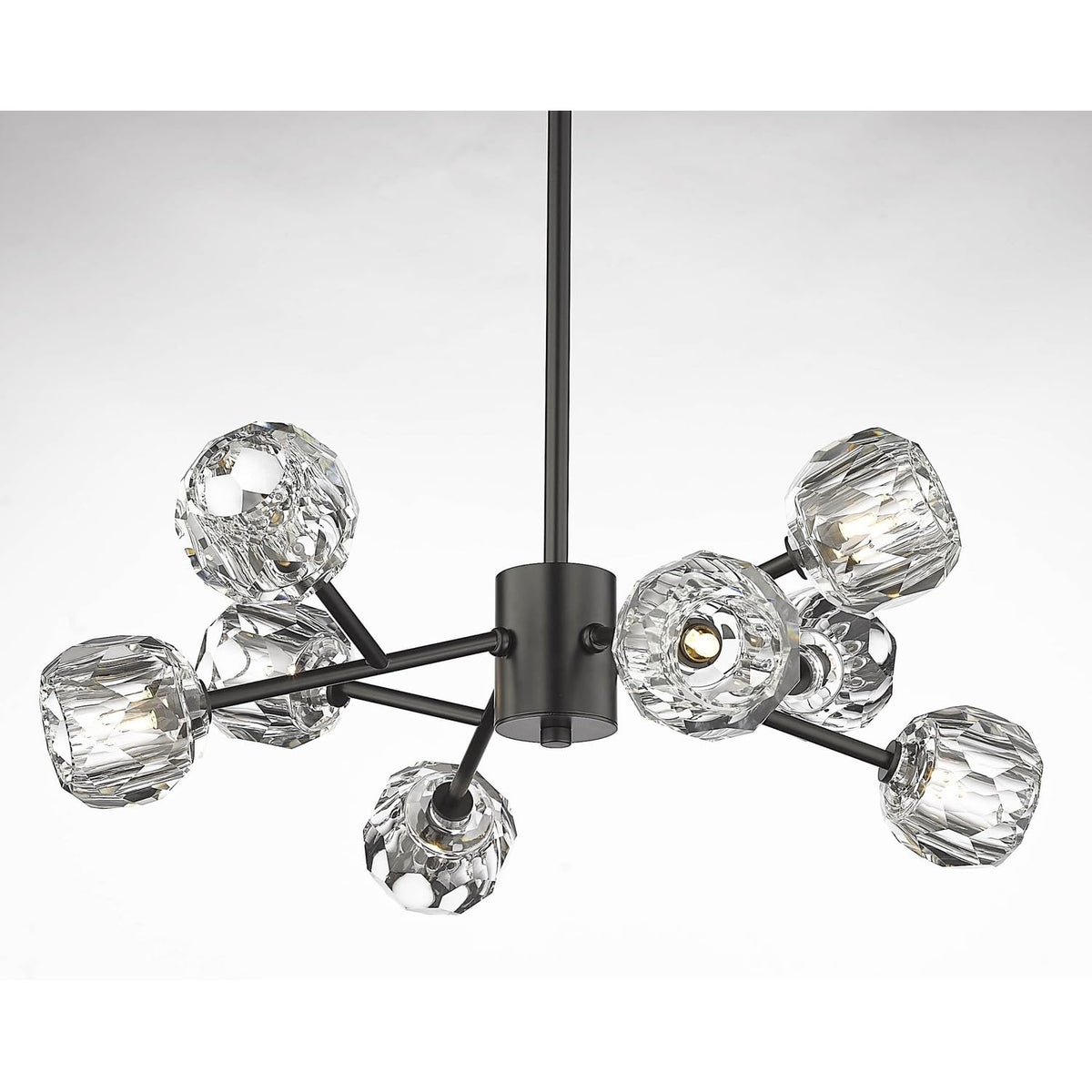 8-Light Black Iron Chandelier with Crystal Shades - Lighting - Black by Design Living – Black, Model YS91C26B