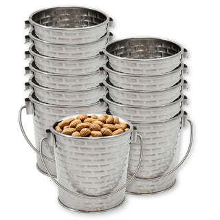 Products Serving Container by Tablecraft – 9 Ounce Pail, 9.0 ounces, Stainless Steel, Silver, Pack of 12