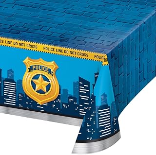 Creative Converting All Over Print Plastic Tablecover, Blue