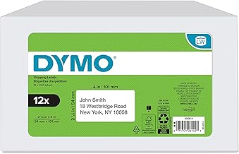 DYMO Authentic LabelWriter Standard Shipping Labels for LabelWriter Label Printers, White, 2-1/8'' x 4'' (30323), 12 Rolls of 220