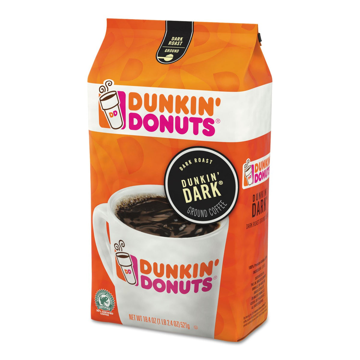 Dunkin’ Midnight Dark Roast Ground Coffee by Dunkin' – 18.4 Ounce (Pack of 1), Model FOL00681