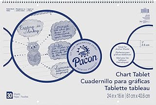 Pacon Chart Tablet, Cursive Cover, 1" Ruled 24" x 16", 30 Sheets