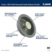 Wide Recessed Inside Release Handle (10486D00400) by Kason – 10486D00400, Plastic, Gray
