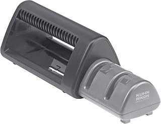 Kuhn Rikon Dual Knife Sharpener, Grey, Safe and Non-Slip Feet