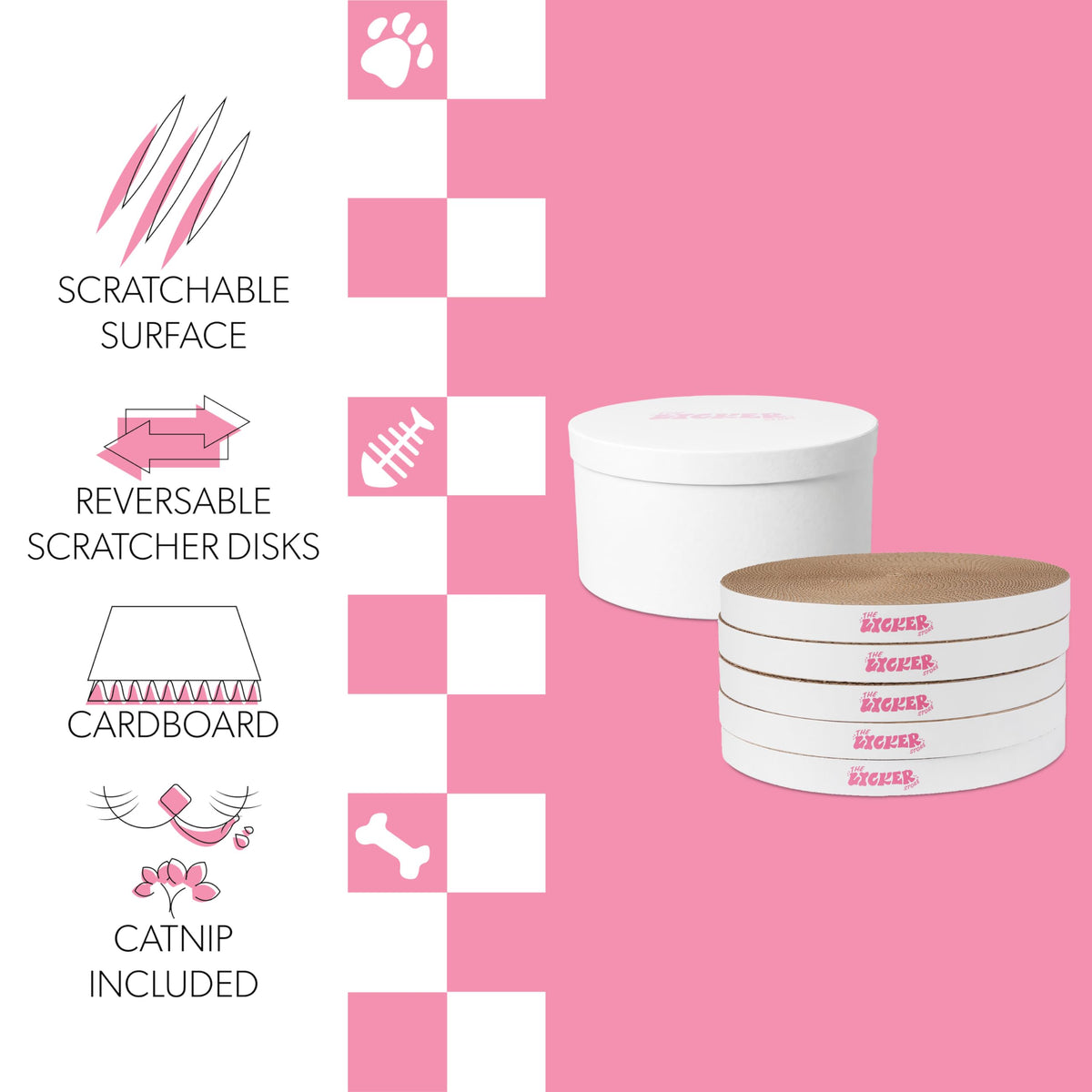 THE LICKER STORE White / 12" / Modern;Mid-Century;Classic;Transitional;Traditional;Cottage;Casual Scratching Pads